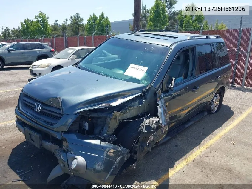 2005 Honda Pilot Ex-L VIN: 2HKYF18725H561206 Lot: 40044418