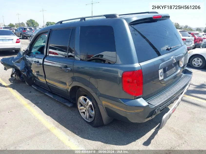 2005 Honda Pilot Ex-L VIN: 2HKYF18725H561206 Lot: 40044418