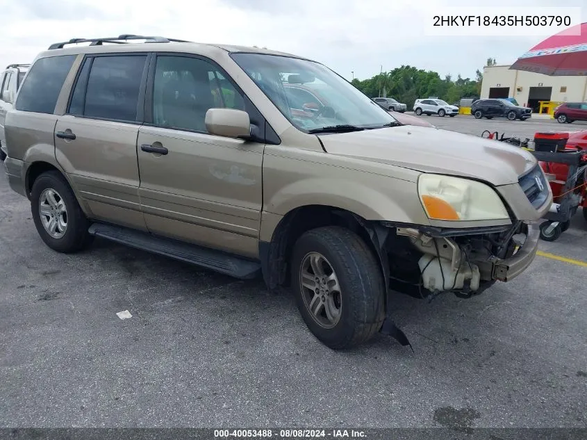 2005 Honda Pilot Ex VIN: 2HKYF18435H503790 Lot: 40053488