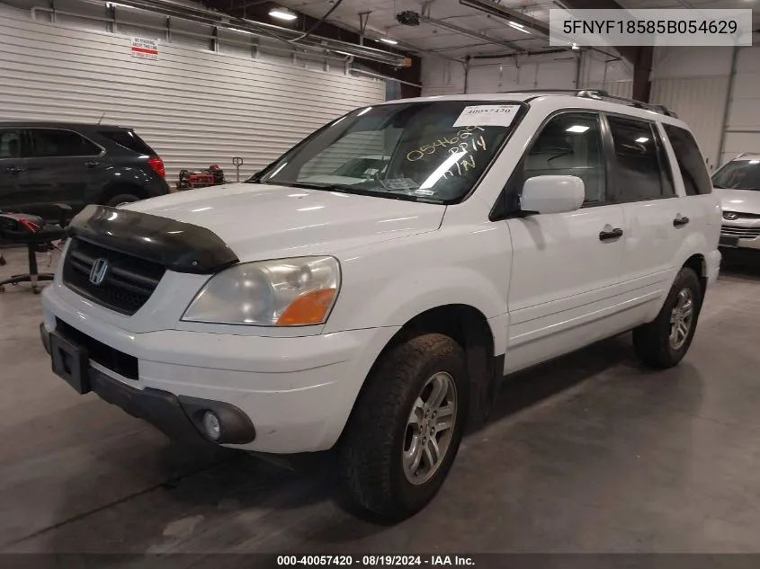 2005 Honda Pilot Ex-L VIN: 5FNYF18585B054629 Lot: 40057420