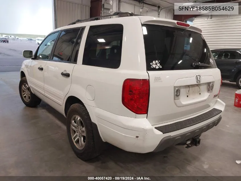 2005 Honda Pilot Ex-L VIN: 5FNYF18585B054629 Lot: 40057420