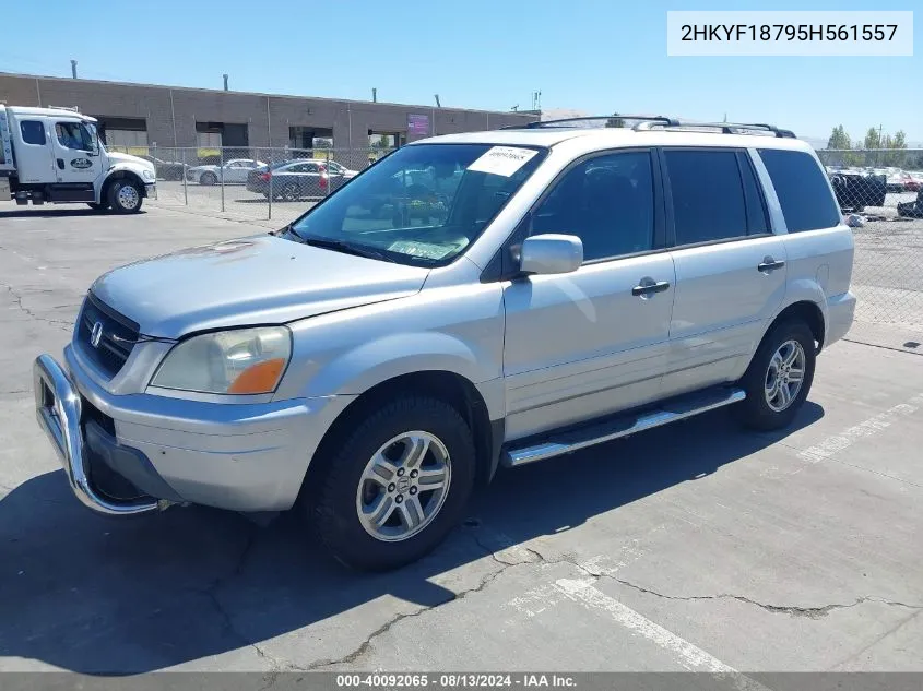 2005 Honda Pilot Exl VIN: 2HKYF18795H561557 Lot: 40092065