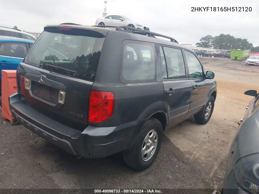 2HKYF18165H512120 2005 Honda Pilot Lx