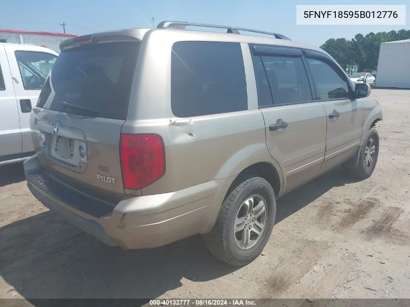 2005 Honda Pilot Ex-L VIN: 5FNYF18595B012776 Lot: 40132777