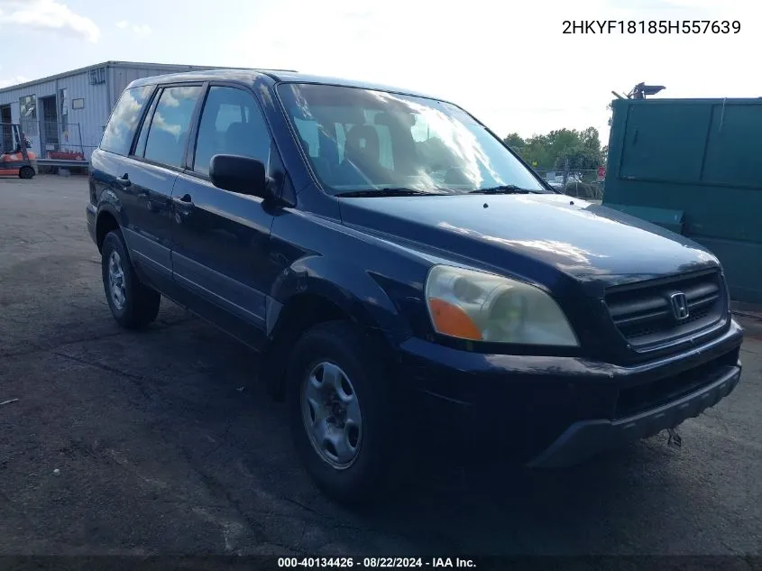 2005 Honda Pilot Lx VIN: 2HKYF18185H557639 Lot: 40134426