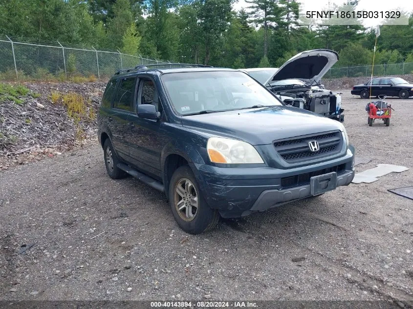 2005 Honda Pilot Exl VIN: 5FNYF18615B031329 Lot: 40143894