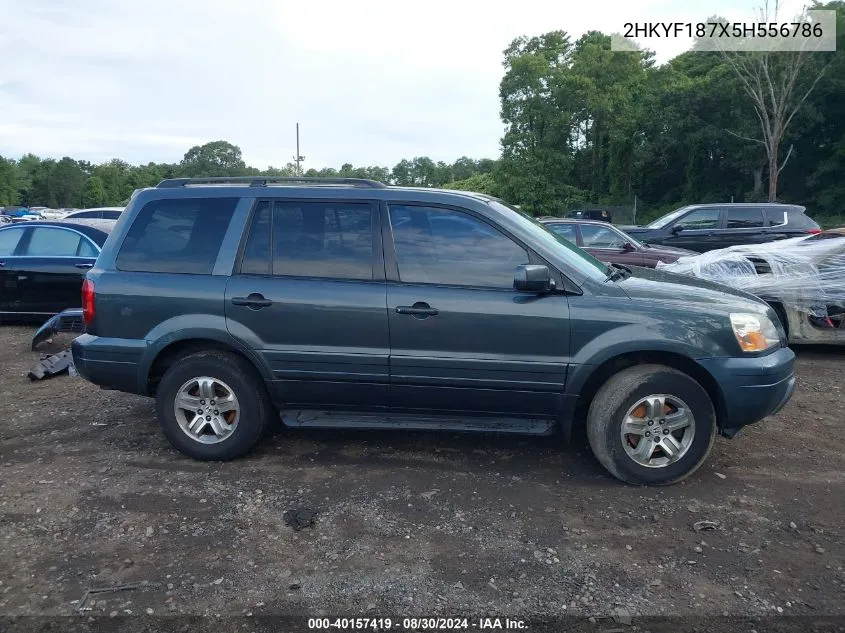 2005 Honda Pilot Ex-L VIN: 2HKYF187X5H556786 Lot: 40157419