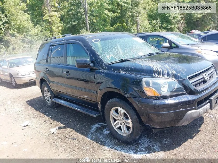 5FNYF18525B035865 2005 Honda Pilot Ex-L