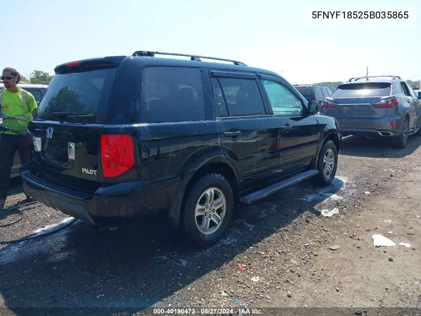 5FNYF18525B035865 2005 Honda Pilot Ex-L