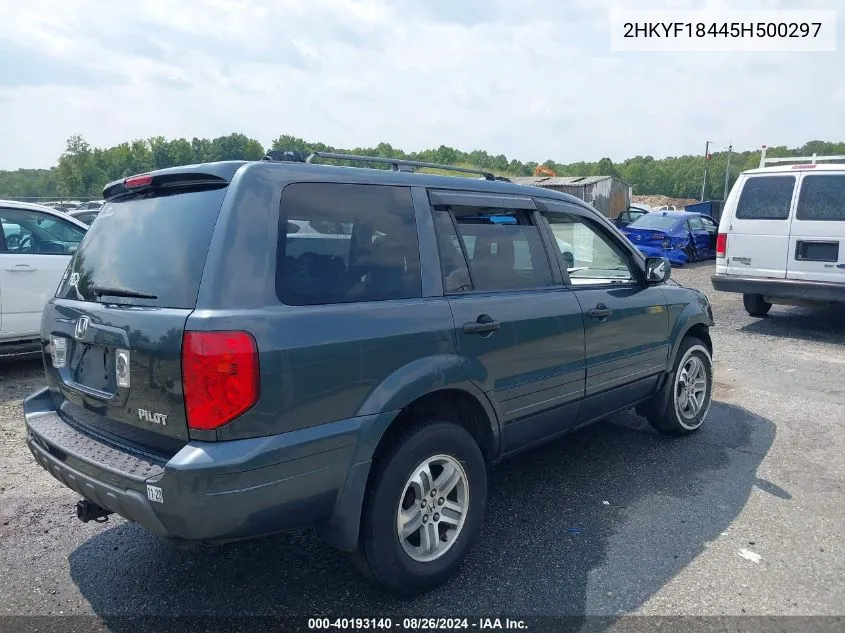 2005 Honda Pilot Ex VIN: 2HKYF18445H500297 Lot: 40193140