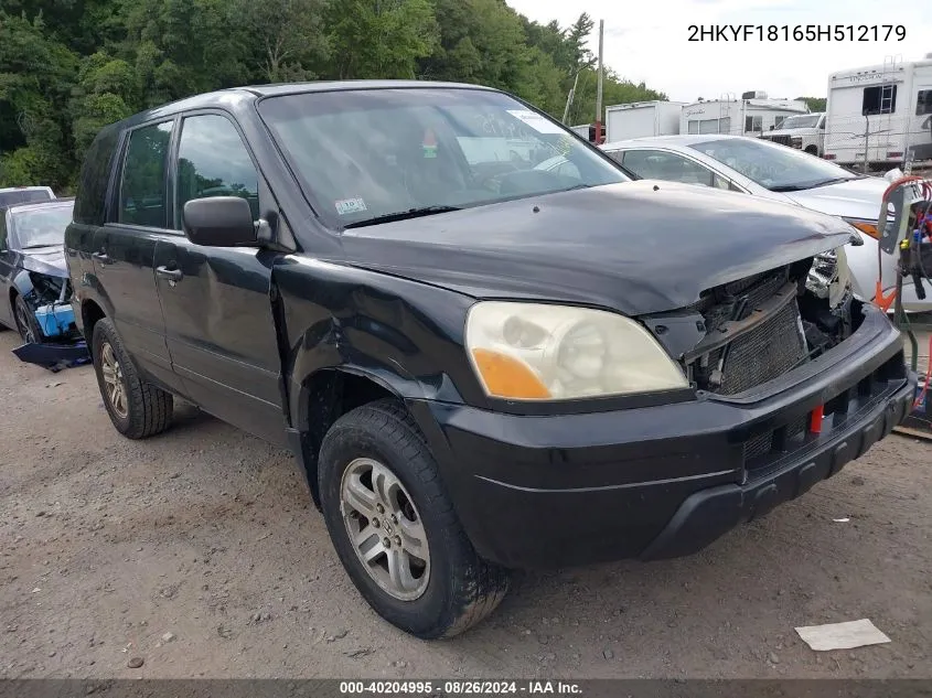 2005 Honda Pilot Lx VIN: 2HKYF18165H512179 Lot: 40204995