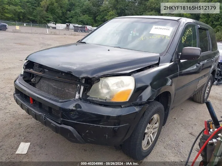 2005 Honda Pilot Lx VIN: 2HKYF18165H512179 Lot: 40204995