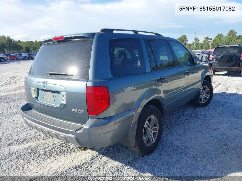 5FNYF18515B017082 2005 Honda Pilot Ex-L