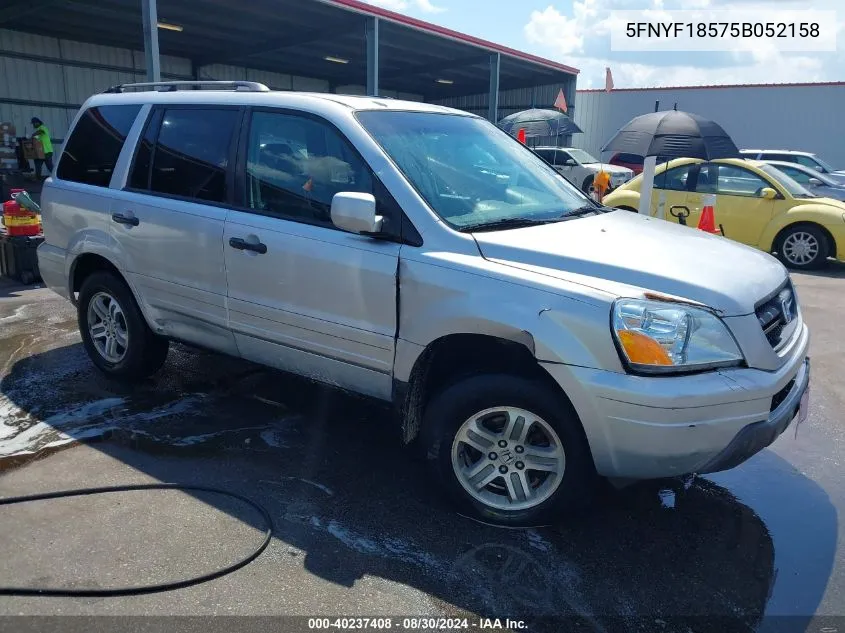 2005 Honda Pilot Ex-L VIN: 5FNYF18575B052158 Lot: 40237408