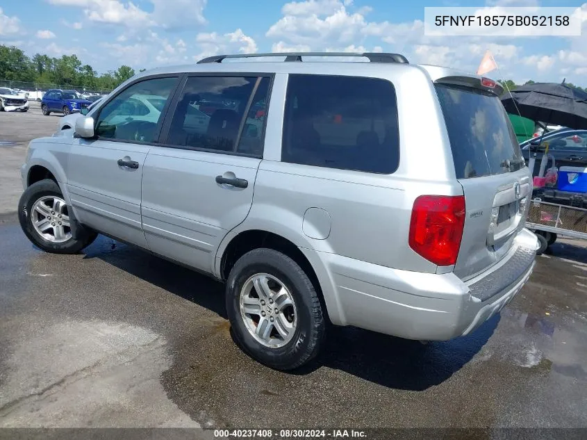 2005 Honda Pilot Ex-L VIN: 5FNYF18575B052158 Lot: 40237408