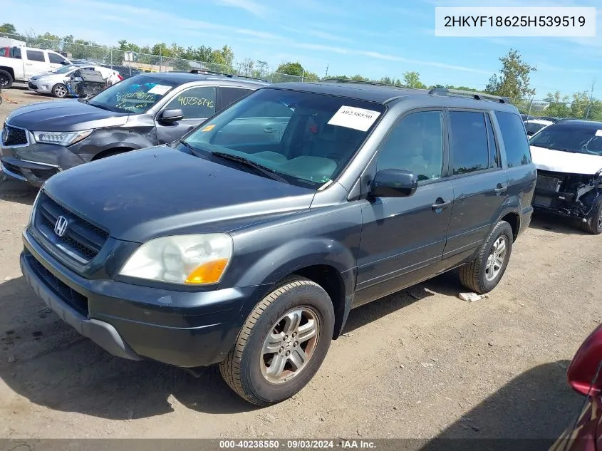 2005 Honda Pilot Ex-L VIN: 2HKYF18625H539519 Lot: 40238550