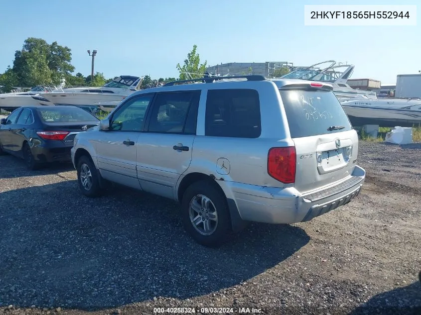 2HKYF18565H552944 2005 Honda Pilot Ex-L