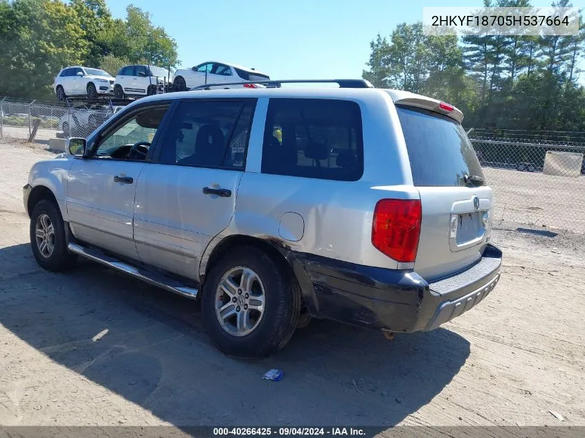 2HKYF18705H537664 2005 Honda Pilot Ex-L