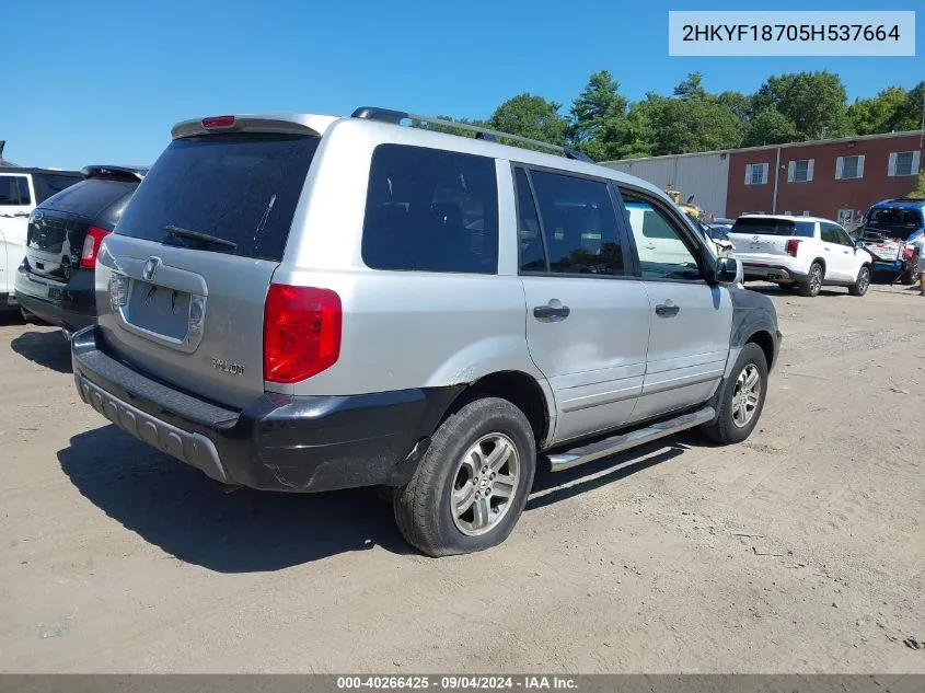 2HKYF18705H537664 2005 Honda Pilot Ex-L