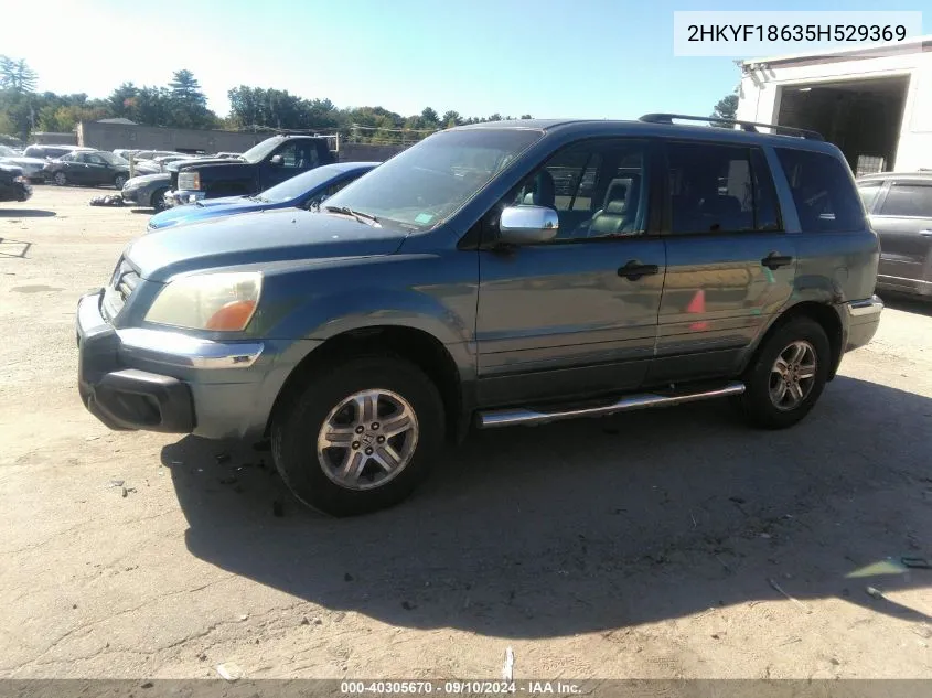 2005 Honda Pilot Ex-L VIN: 2HKYF18635H529369 Lot: 40305670