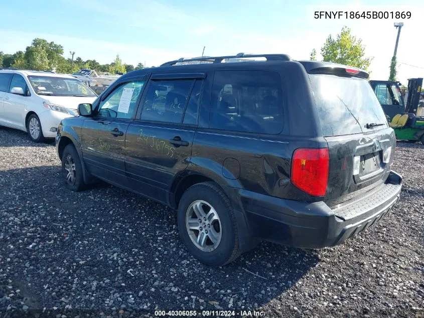 2005 Honda Pilot Exl VIN: 5FNYF18645B001869 Lot: 40306055