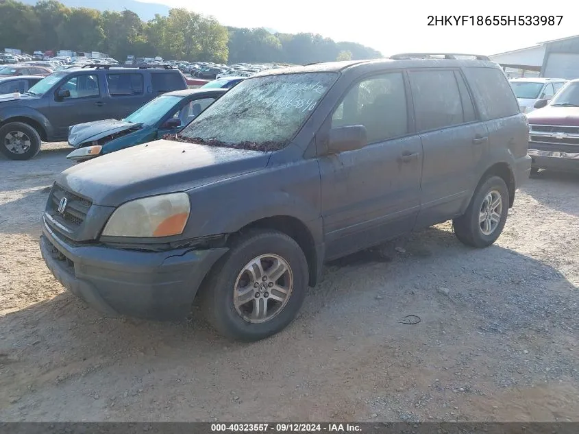 2005 Honda Pilot Ex-L VIN: 2HKYF18655H533987 Lot: 40323557