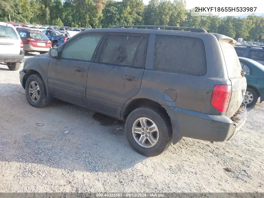 2005 Honda Pilot Ex-L VIN: 2HKYF18655H533987 Lot: 40323557