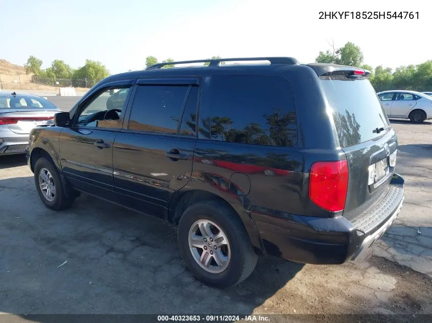 2005 Honda Pilot Ex-L VIN: 2HKYF18525H544761 Lot: 40323653