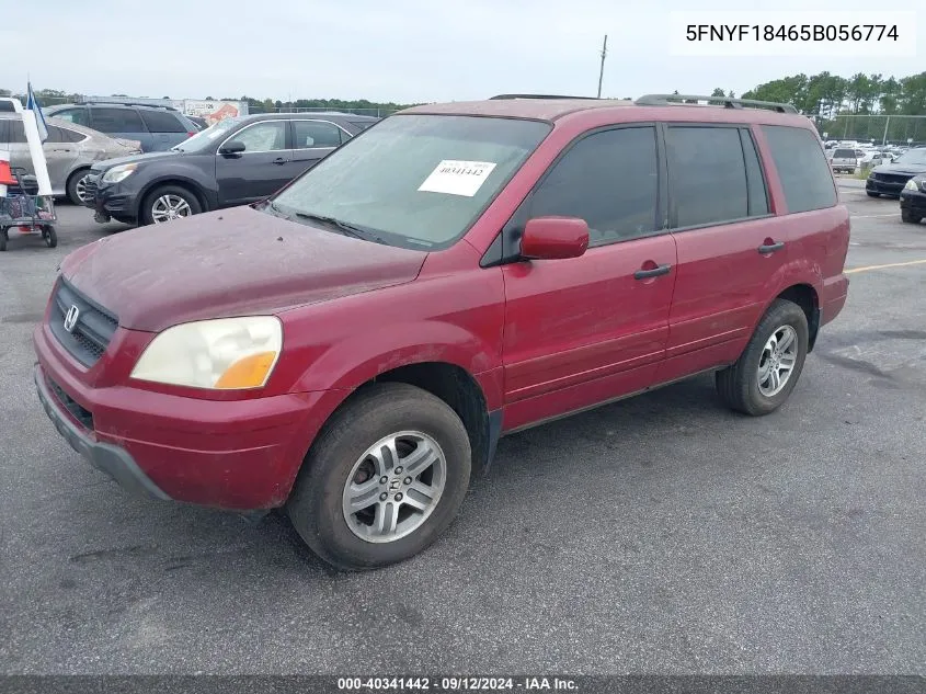 2005 Honda Pilot Ex VIN: 5FNYF18465B056774 Lot: 40341442