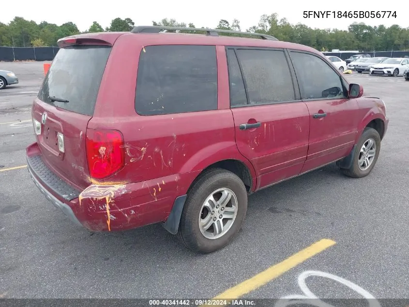 5FNYF18465B056774 2005 Honda Pilot Ex