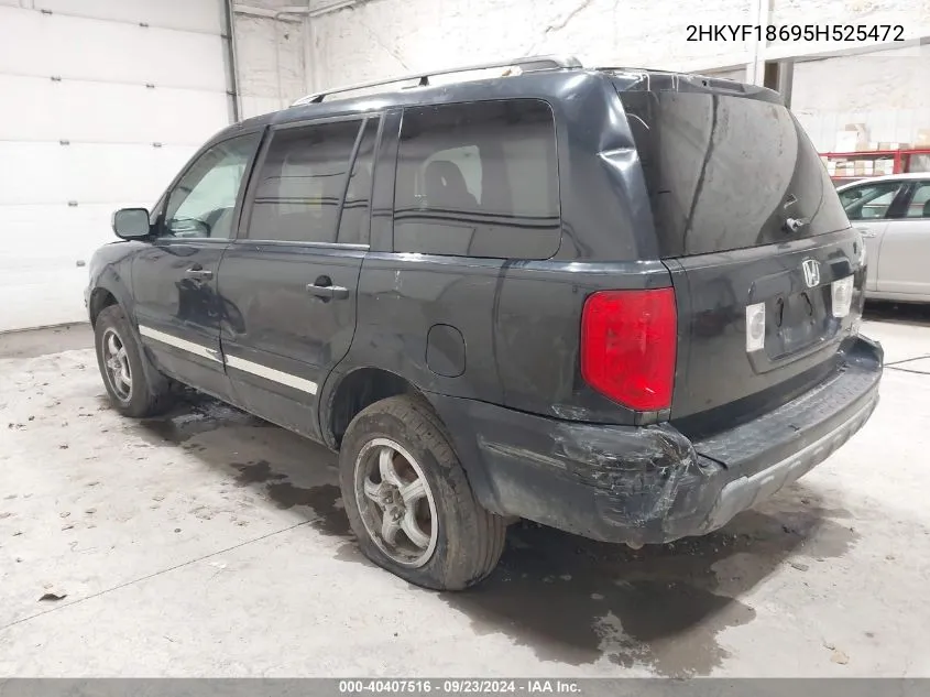 2005 Honda Pilot Ex-L VIN: 2HKYF18695H525472 Lot: 40407516