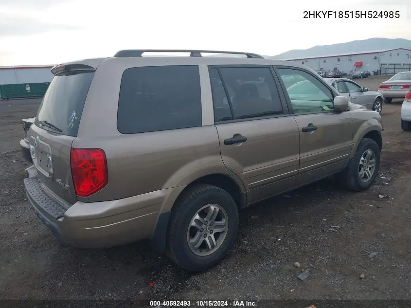 2HKYF18515H524985 2005 Honda Pilot Ex-L