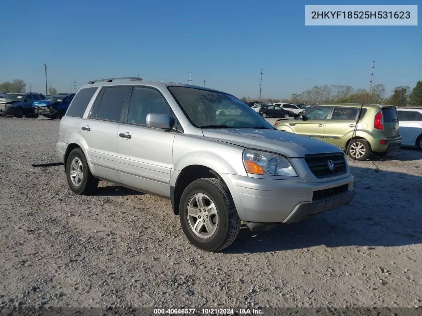 2005 Honda Pilot Exl VIN: 2HKYF18525H531623 Lot: 40646577