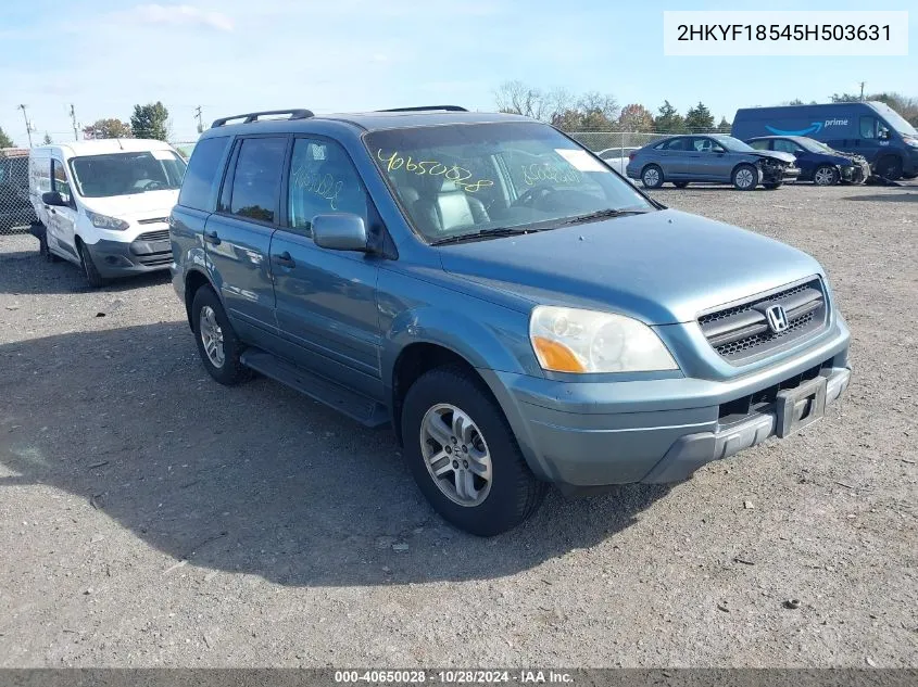 2005 Honda Pilot Ex-L VIN: 2HKYF18545H503631 Lot: 40650028