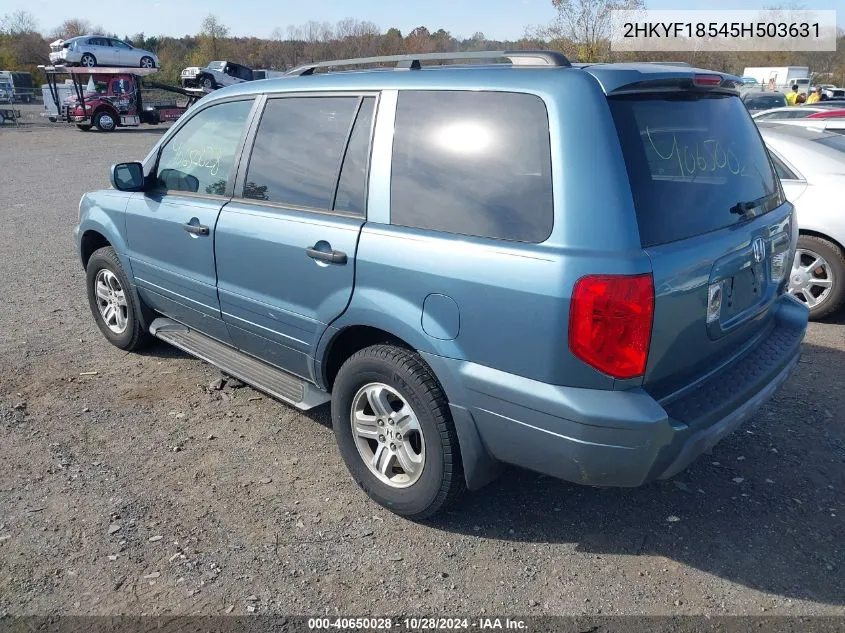 2005 Honda Pilot Ex-L VIN: 2HKYF18545H503631 Lot: 40650028