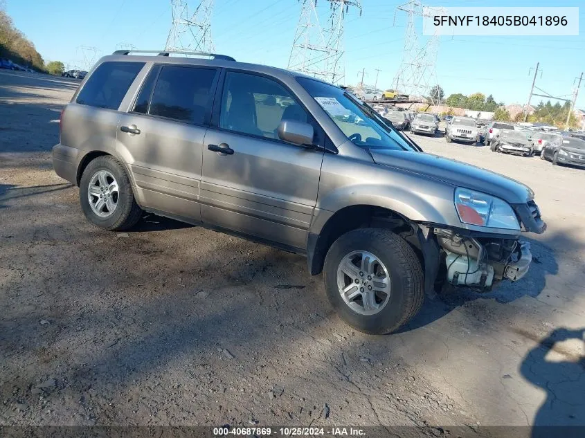 2005 Honda Pilot Ex VIN: 5FNYF18405B041896 Lot: 40687869