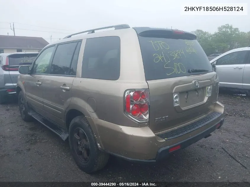 2HKYF18506H528124 2006 Honda Pilot Ex-L