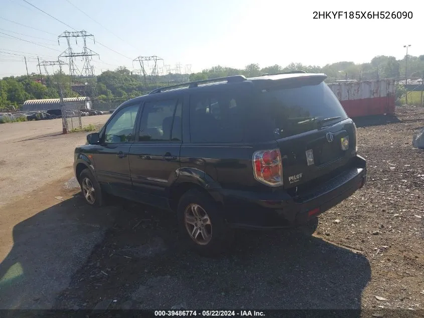 2HKYF185X6H526090 2006 Honda Pilot Ex-L