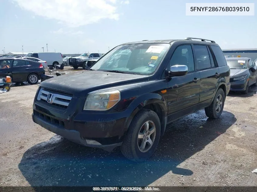 5FNYF28676B039510 2006 Honda Pilot Ex-L