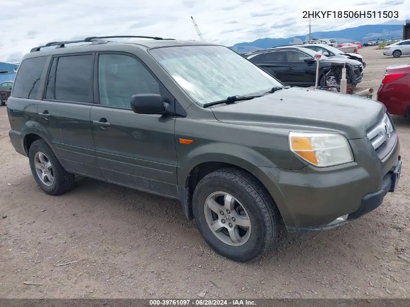 2HKYF18506H511503 2006 Honda Pilot Ex