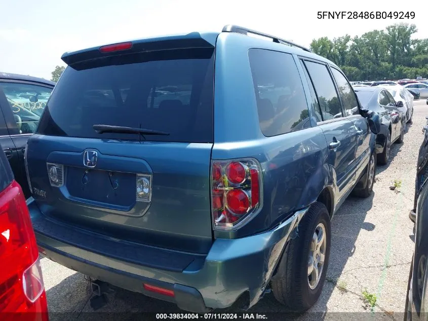 5FNYF28486B049249 2006 Honda Pilot Ex