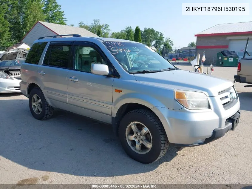 2006 Honda Pilot Ex-L VIN: 2HKYF18796H530195 Lot: 39985446