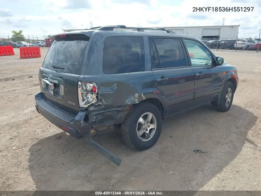 2HKYF18536H551297 2006 Honda Pilot Ex-L