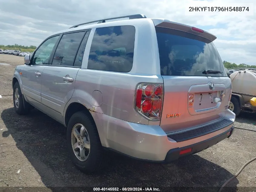 2HKYF18796H548874 2006 Honda Pilot Ex-L