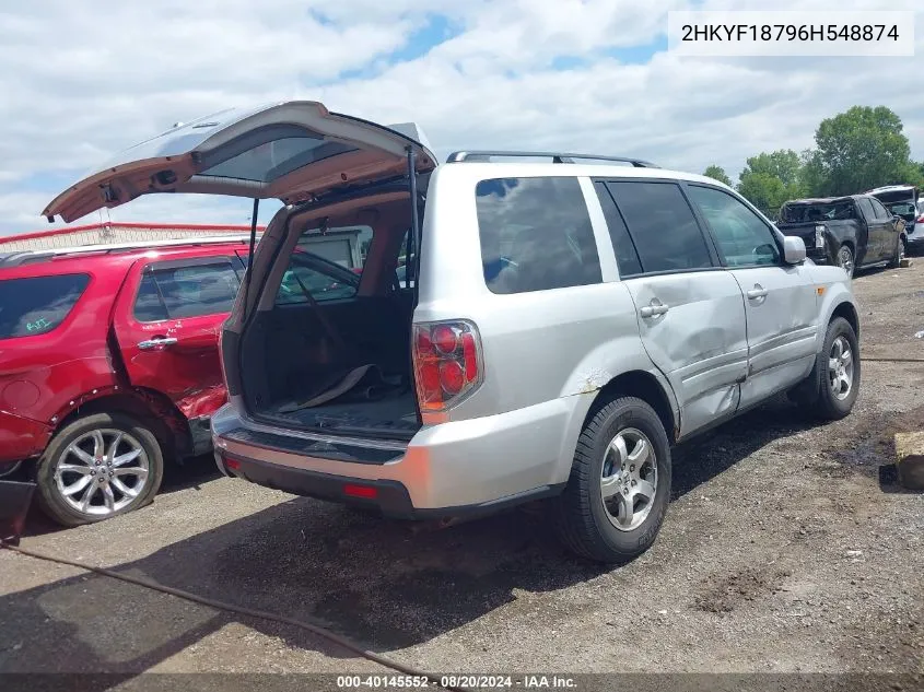 2HKYF18796H548874 2006 Honda Pilot Ex-L