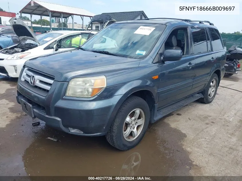 2006 Honda Pilot Ex-L VIN: 5FNYF18666B009697 Lot: 40217726