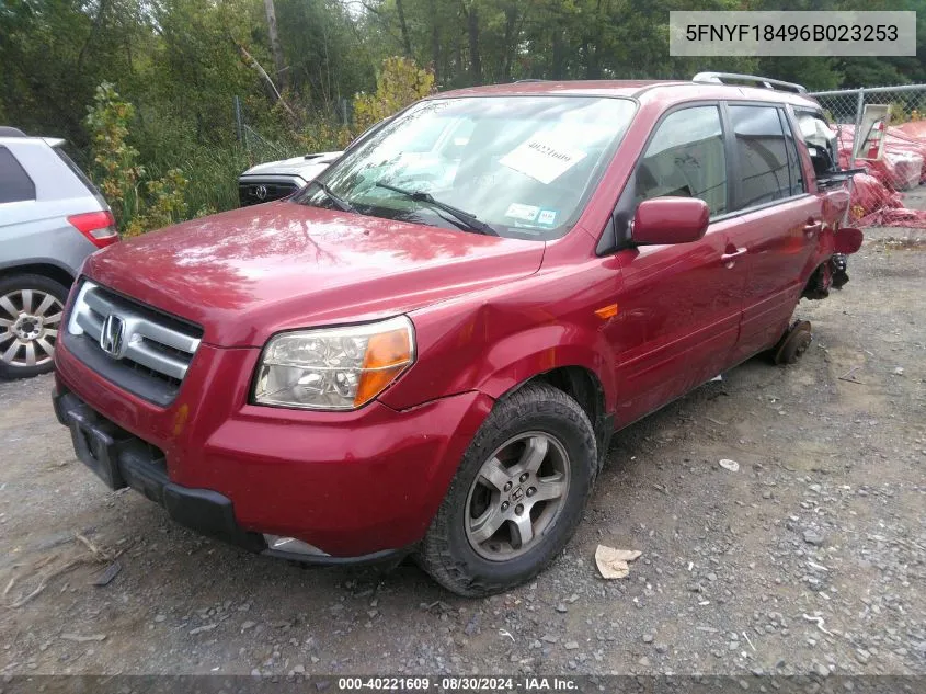 2006 Honda Pilot Ex VIN: 5FNYF18496B023253 Lot: 40221609