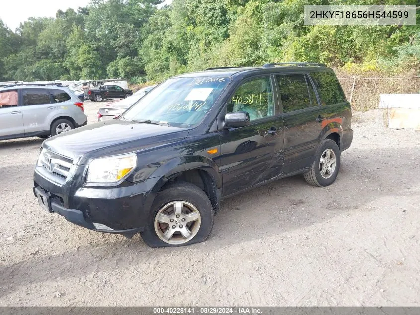 2006 Honda Pilot Ex-L VIN: 2HKYF18656H544599 Lot: 40228141