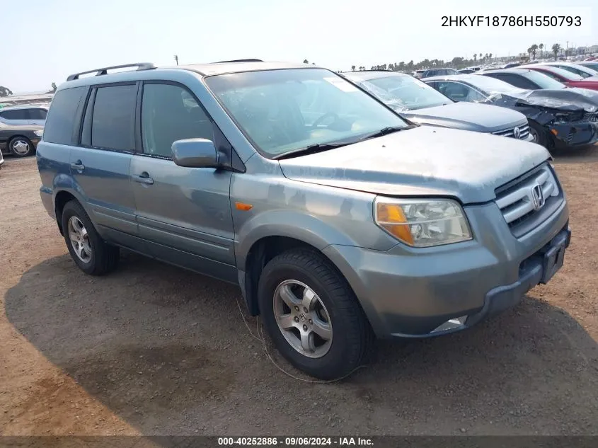 2HKYF18786H550793 2006 Honda Pilot Ex-L