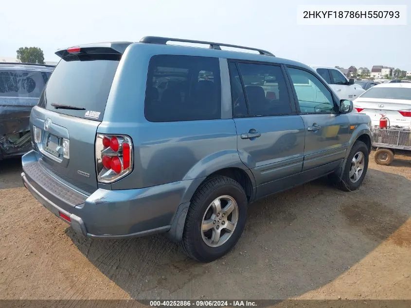 2HKYF18786H550793 2006 Honda Pilot Ex-L